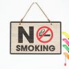 Biển báo cấm hút thuốc No Smoking bằng gỗ trang trí treo tường SAN-BC04