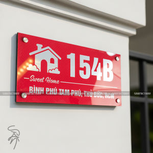 Bảng số nhà mica in UV, alu gương