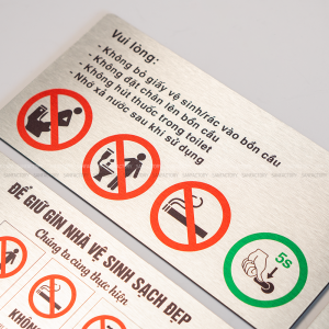 Bảng nội quy giữ gìn vệ sinh khu vực toilet, chất liệu nhôm alu in UV 10 bang noi quy nha ve sinh chung 3