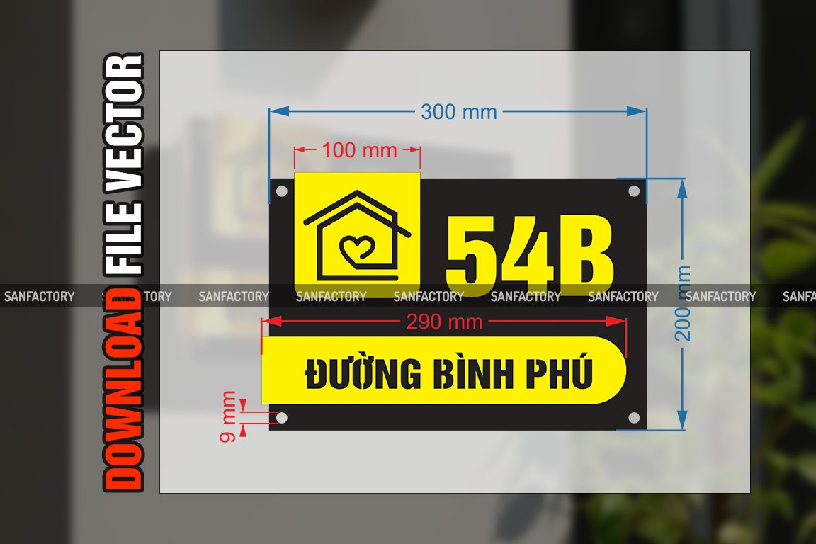 File thiết kế bảng số nhà định dạng vector
